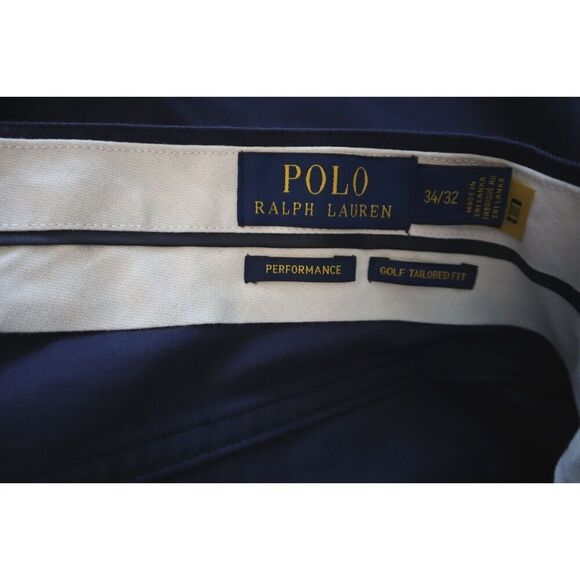 Polo Ralph Lauren Men Sz 34x32 Navy Blue Performance Golf Tailored Fit Pants - Picture 3 of 11